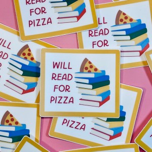 Will Read For Pizza Sticker